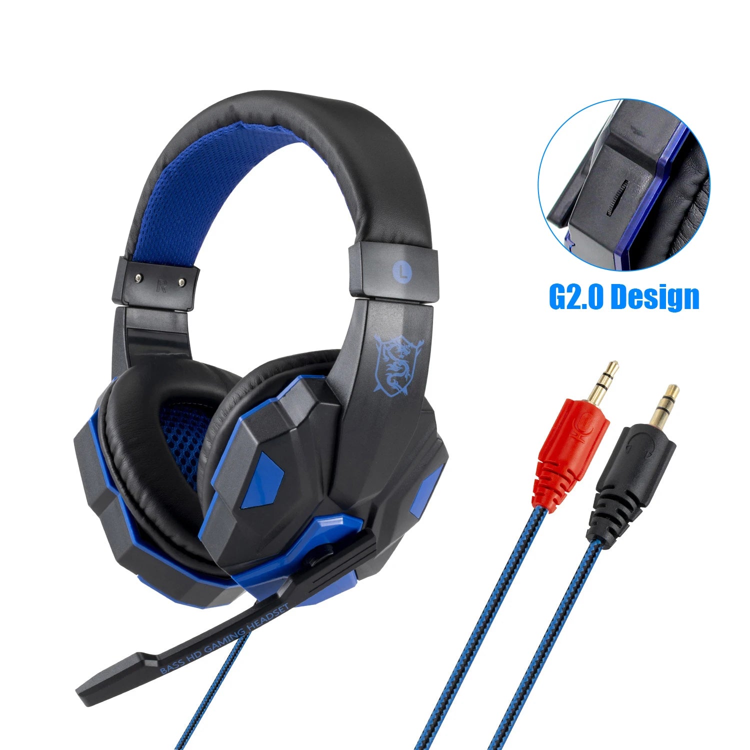 Gaming Headset with Mic and LED Light for PC Laptop Computer Cellphone PS4 Xbox 3.5mm Wired Stereo PC Gaming Headset Gifts