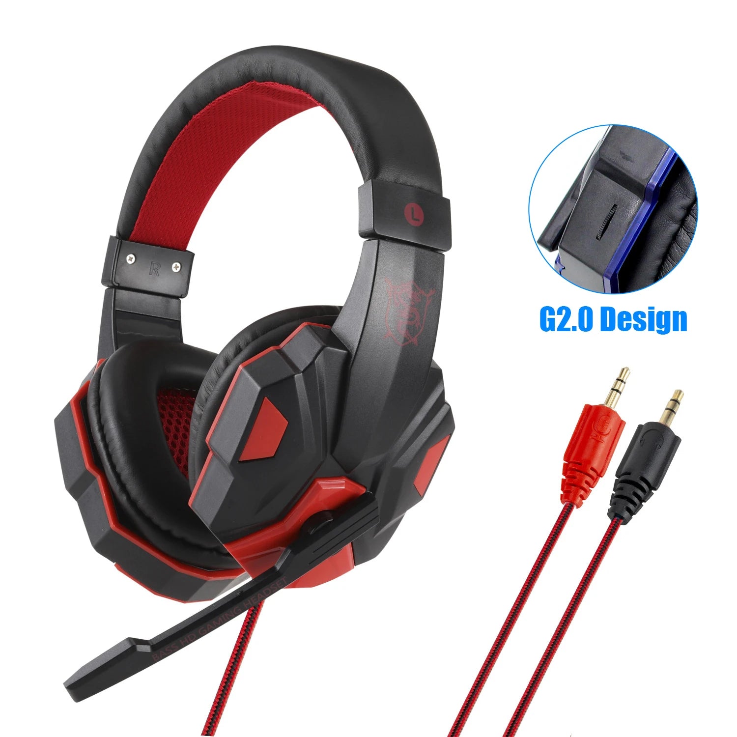Gaming Headset with Mic and LED Light for PC Laptop Computer Cellphone PS4 Xbox 3.5mm Wired Stereo PC Gaming Headset Gifts