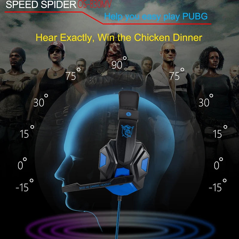 Gaming Headset with Mic and LED Light for PC Laptop Computer Cellphone PS4 Xbox 3.5mm Wired Stereo PC Gaming Headset Gifts