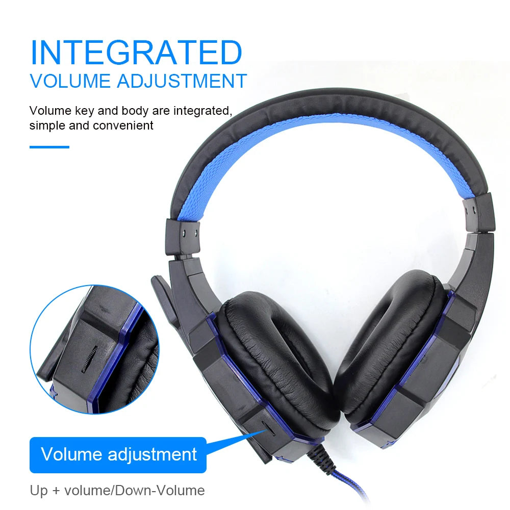 Gaming Headset with Mic and LED Light for PC Laptop Computer Cellphone PS4 Xbox 3.5mm Wired Stereo PC Gaming Headset Gifts