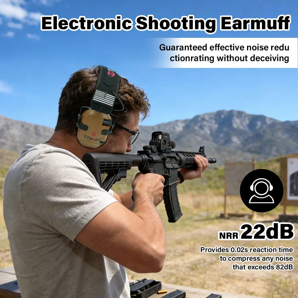 New Electronic Shooting Headset Headphones for Hearing Protection Ear Protect Noise Reduction Active Hunting Tactical Earmuff