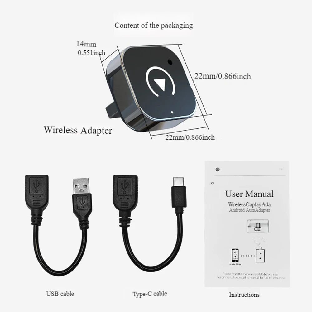 Wireless Android Auto Carplay Box/Adapter Wireless CarPlay Adapter Convert Wired To Wireless Auto Connect for Factory Wired Cars