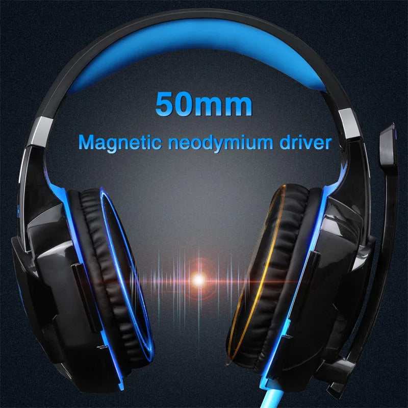 Wired Gaming Headsets Big Headphones with Led Light Mic Stereo Earphones Deep Bass for PC Computer Gamer Laptop PS4 New X-BOX