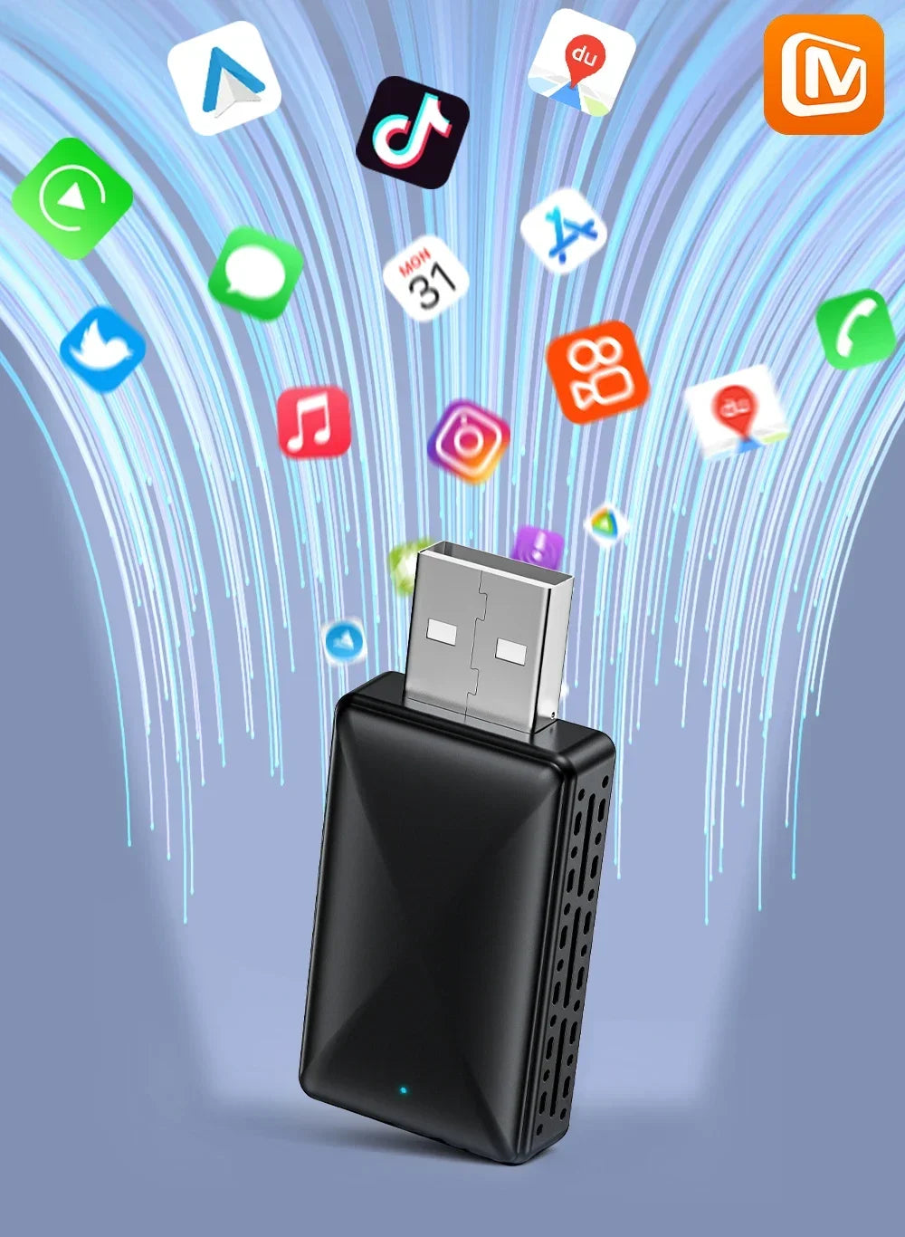 Carplay Android Auto Wireless Adapter Car Intelligent Systems Tools Cars Accessories Wired To Wireless Carplay Wireless Adapter