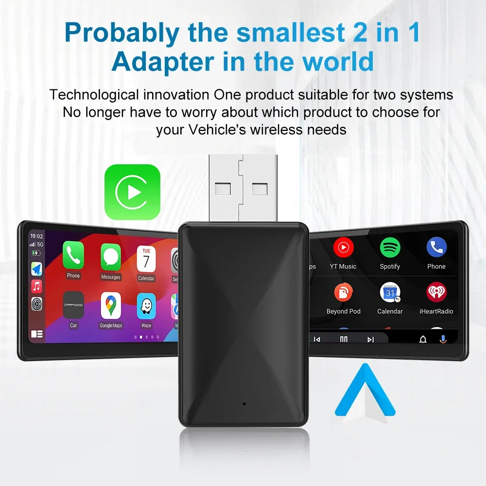 Carplay Android Auto Wireless Adapter Car Intelligent Systems Tools Cars Accessories Wired To Wireless Carplay Wireless Adapter