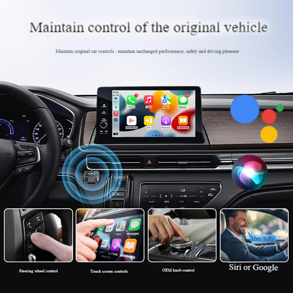 Wireless Android Auto Carplay Box/Adapter Wireless CarPlay Adapter Convert Wired To Wireless Auto Connect for Factory Wired Cars