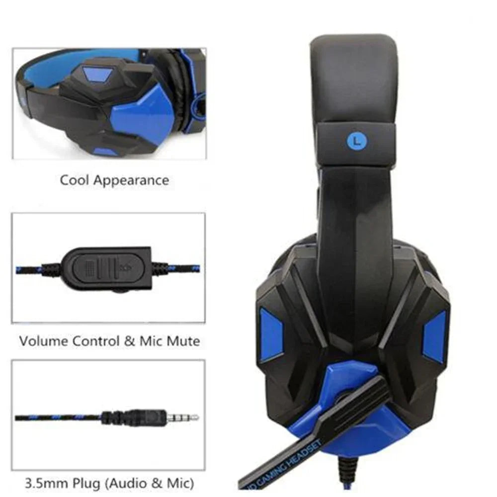 Adjustable Gamer Headset 120° Wired for PS4/PS5/Xbox/Smartphone/PC with Noise Cancelling Mic - Gaming Headphone
