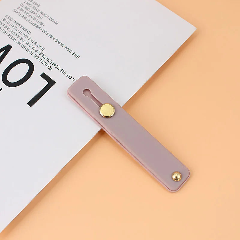 Wrist Band Hand Band Finger Grip Mobile Phone Holder Stand Push Pull Universal Plain Color Phone Socket Holder for iPhone Xiaomi
