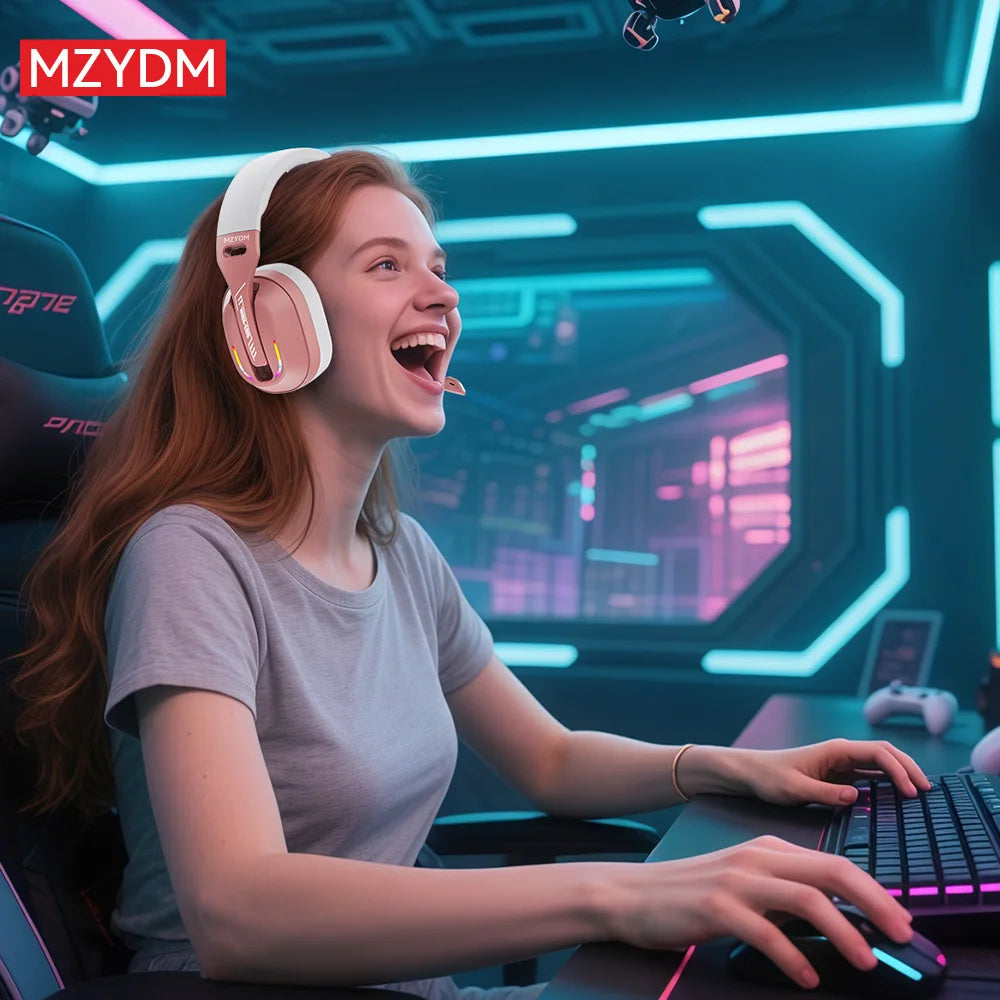 Wireless Gaming Headset: 2.4G/Wired/Bluetooth Headphones 3 Modes, Bendable HD Mic, Soft Ear Pads, Immersive Sound for PC/PS4/PS5