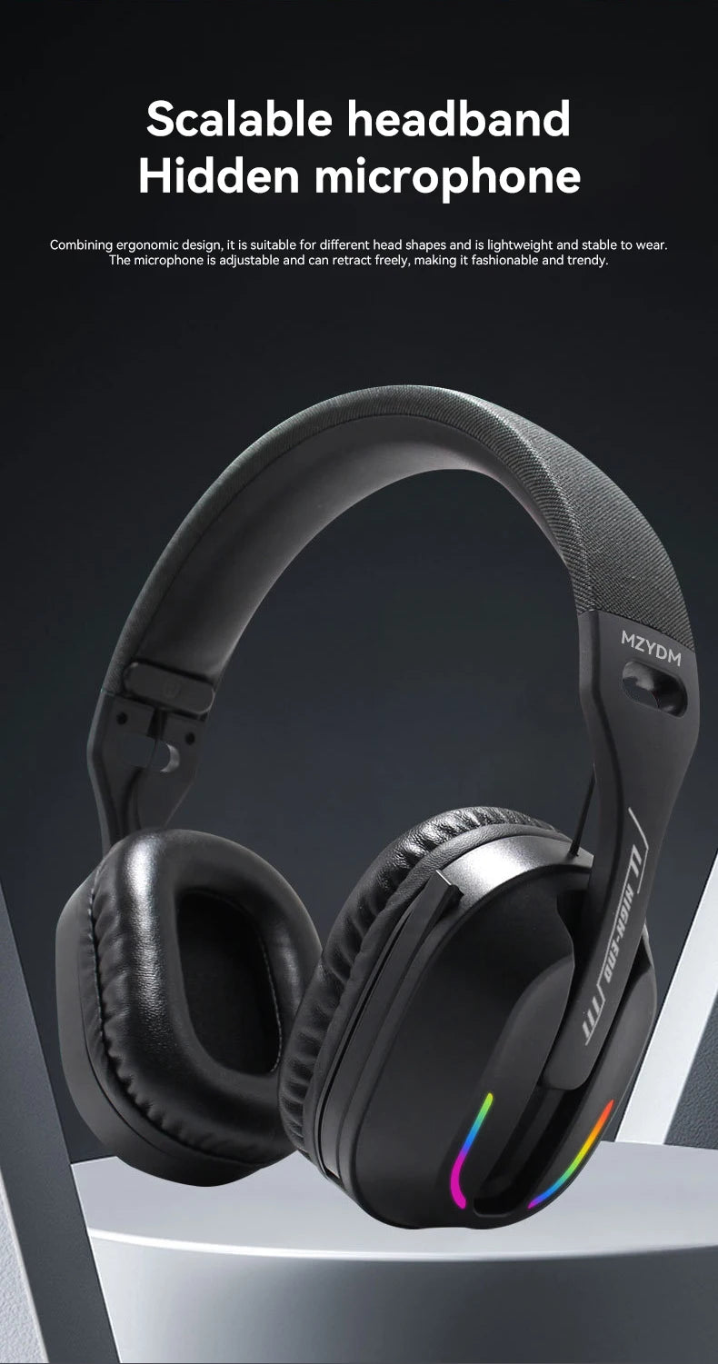 Wireless Gaming Headset: 2.4G/Wired/Bluetooth Headphones 3 Modes, Bendable HD Mic, Soft Ear Pads, Immersive Sound for PC/PS4/PS5