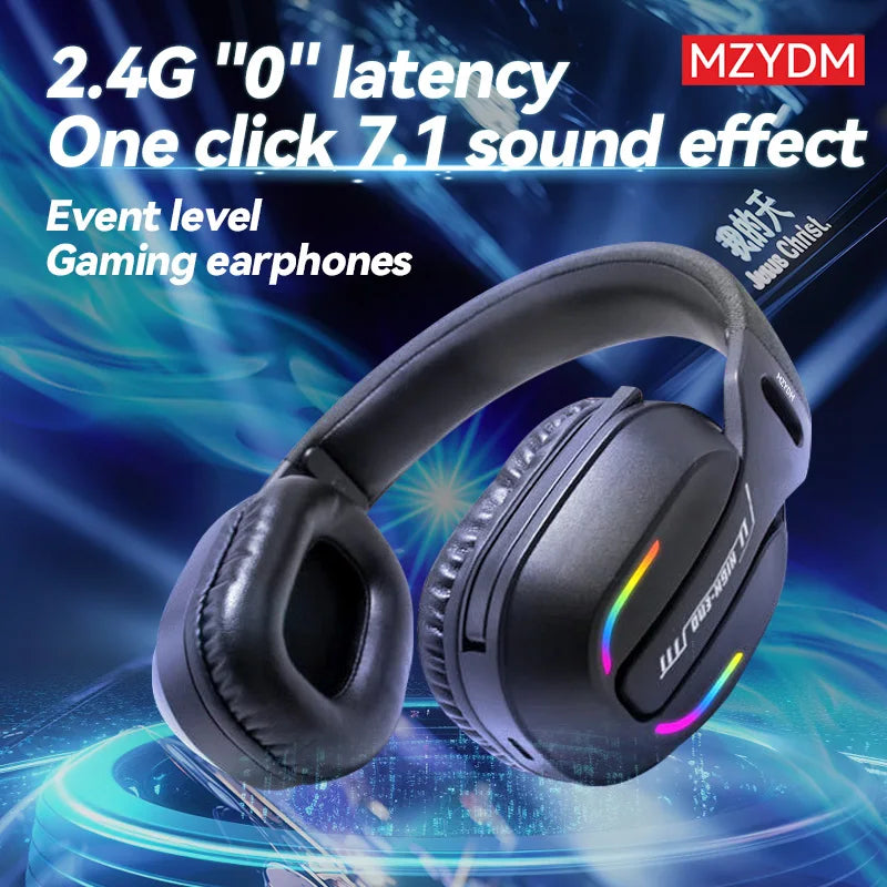 Wireless Gaming Headset: 2.4G/Wired/Bluetooth Headphones 3 Modes, Bendable HD Mic, Soft Ear Pads, Immersive Sound for PC/PS4/PS5
